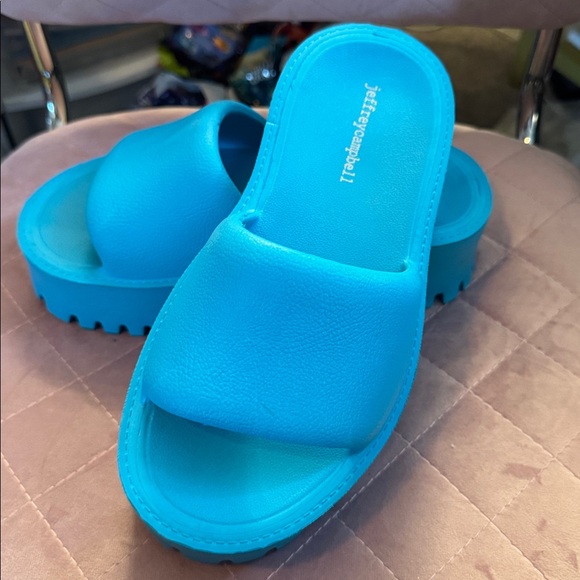 JEFFREY CAMPBELL AQUA BAE PLATFORM SANDALS BLUE 38 - Picture 3 of 6